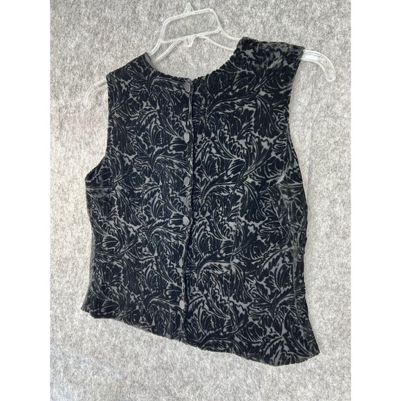 Merona Women Size M Velvet Burnout Blouse Sleeveless Whimsigoth Silk Blend - Picture 5 of 9